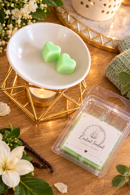 Fondants parfumés Linge Propre en forme de cœur, faits main - L'instant Fondant